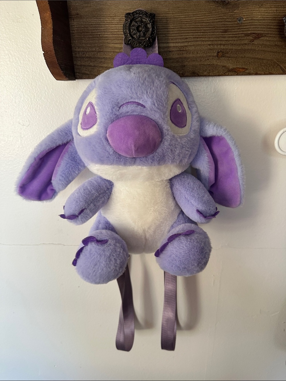 Purple Stitch Plush Backpack